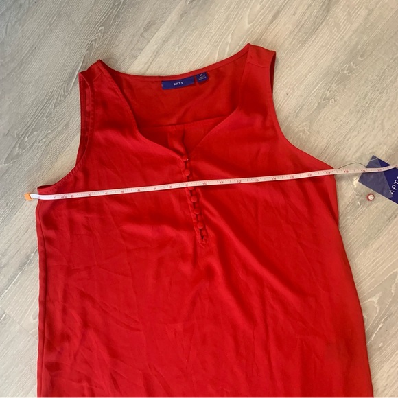 NWT Apt. 9 Red Sheer V-Neck Tank Top in US XS - Picture 5 of 8